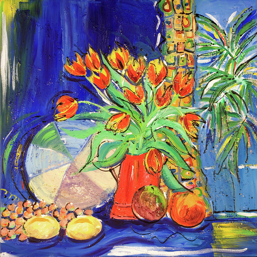 Tulips And Lemons Painting by Seeables Visual Arts
