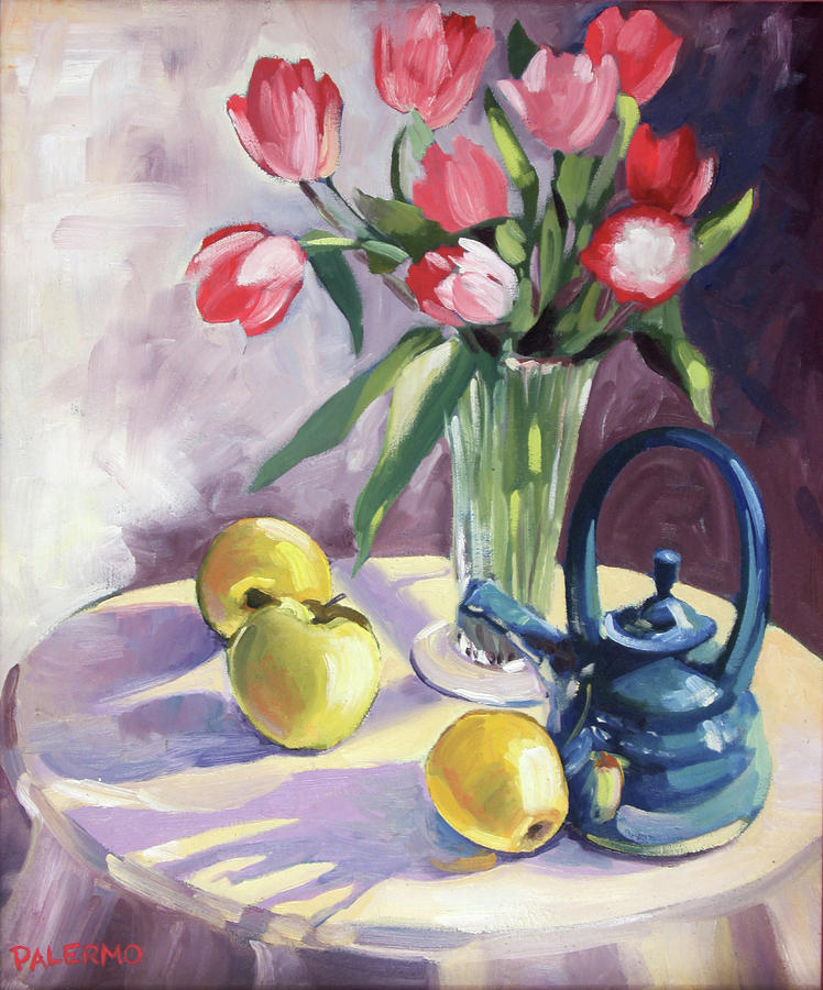 Tulips and Tea Painting by Nancy Palermo | Fine Art America