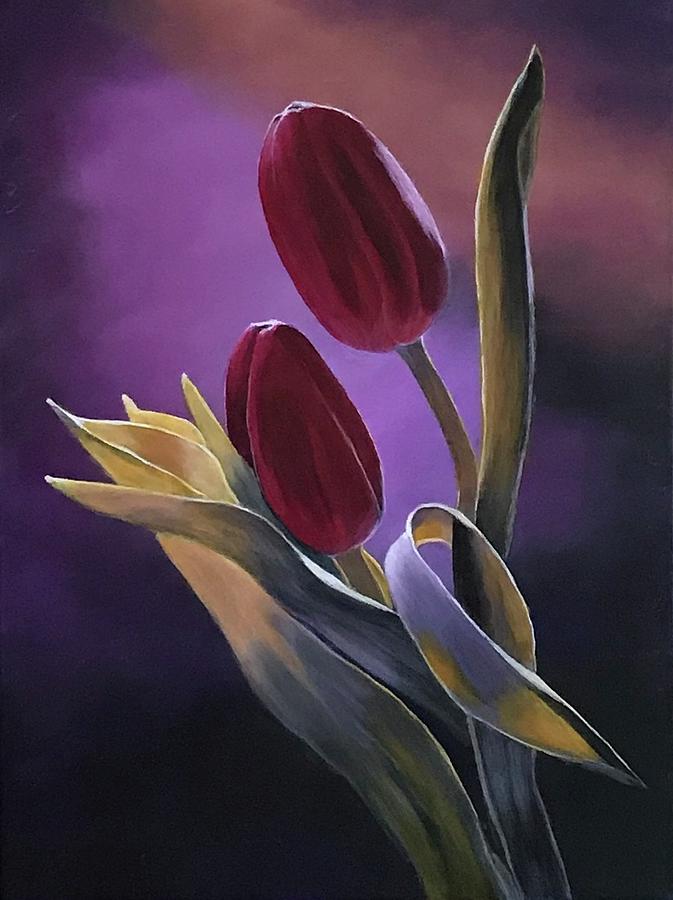 Flower Painting - Tulips at Dusk by Francesca Deluca