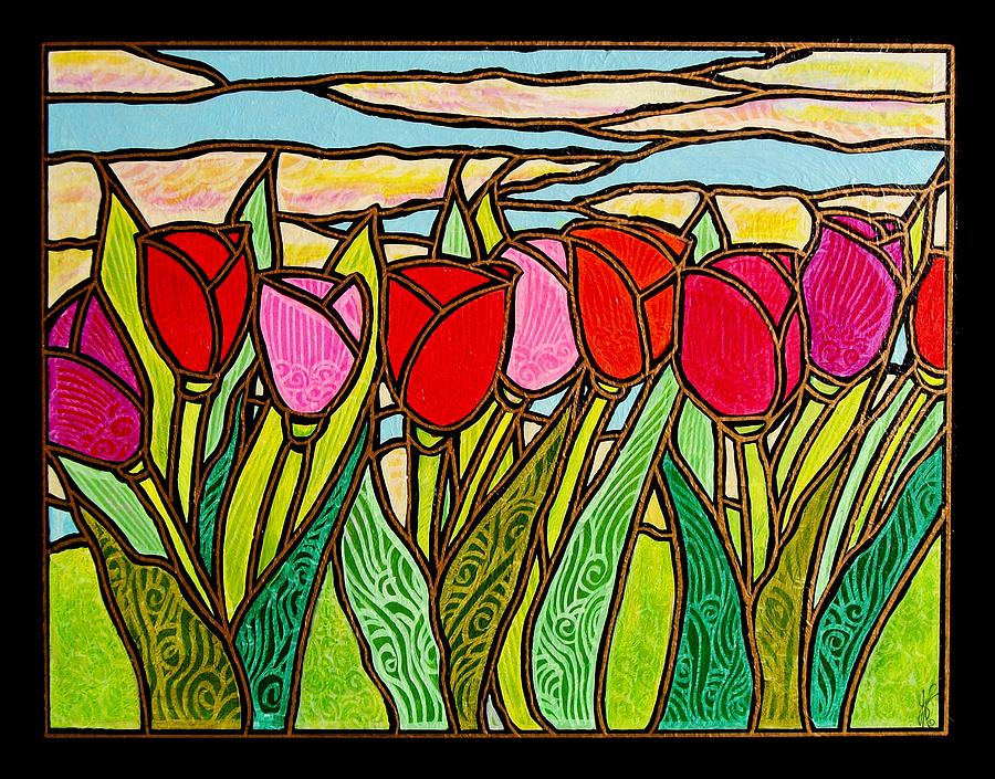 Tulips at Sunrise Painting by Jim Harris