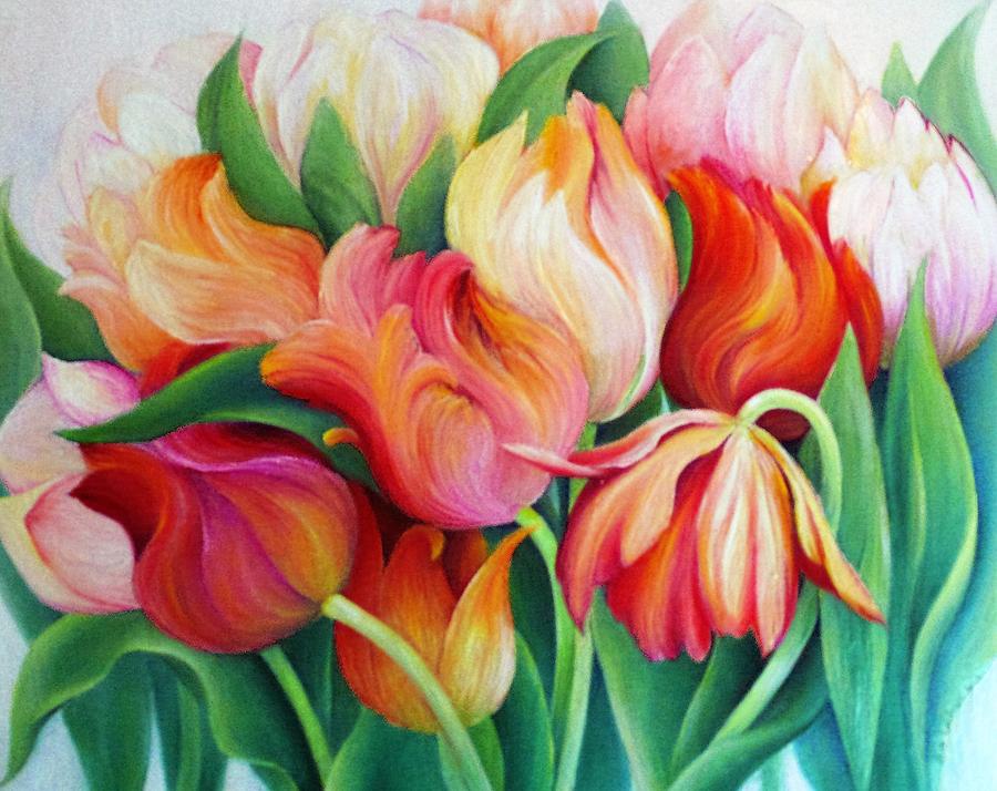Tulips Painting by Barbara Anna Cichocka