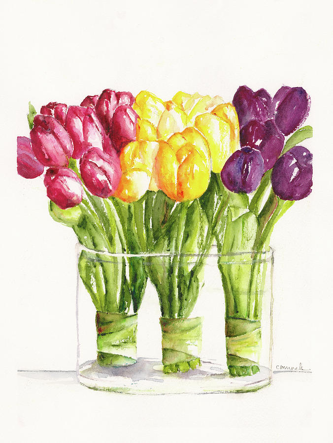 Tulips Painting by Christine Munch - Fine Art America