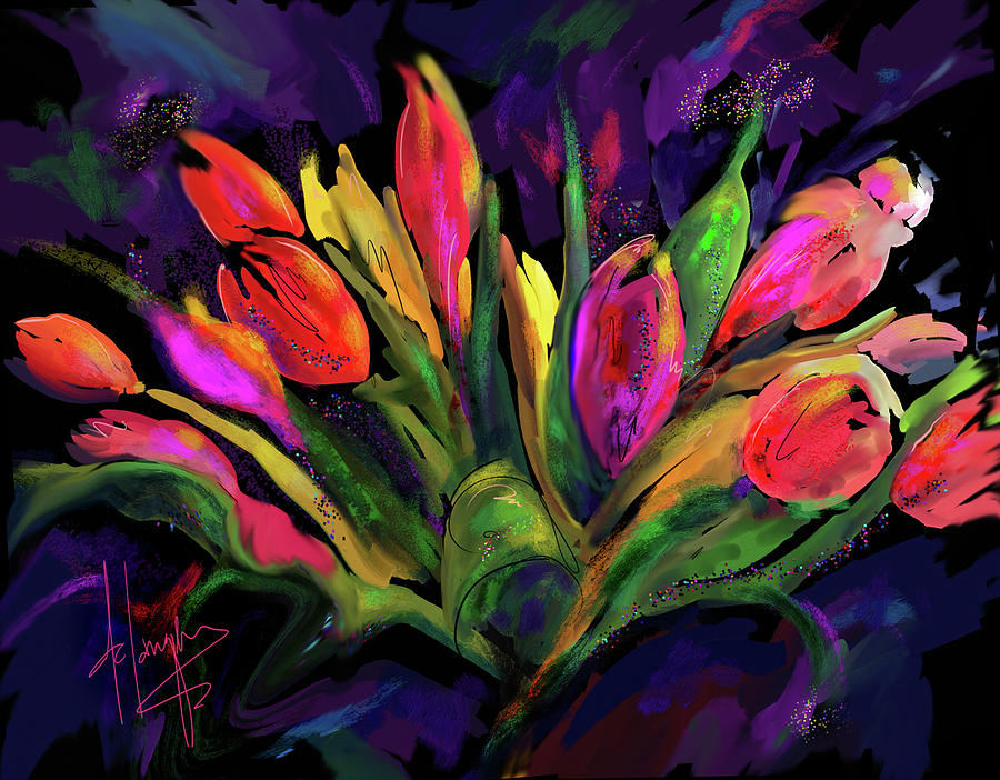 Tulips Painting by DC Langer