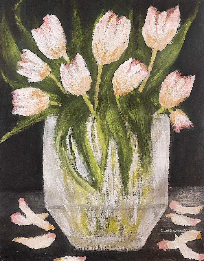 Tulips Painting by Dick Bourgault