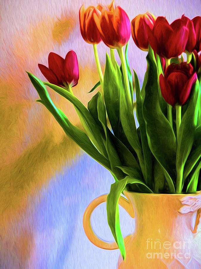 Tulips - Digital Art Photograph by Kathleen K Parker