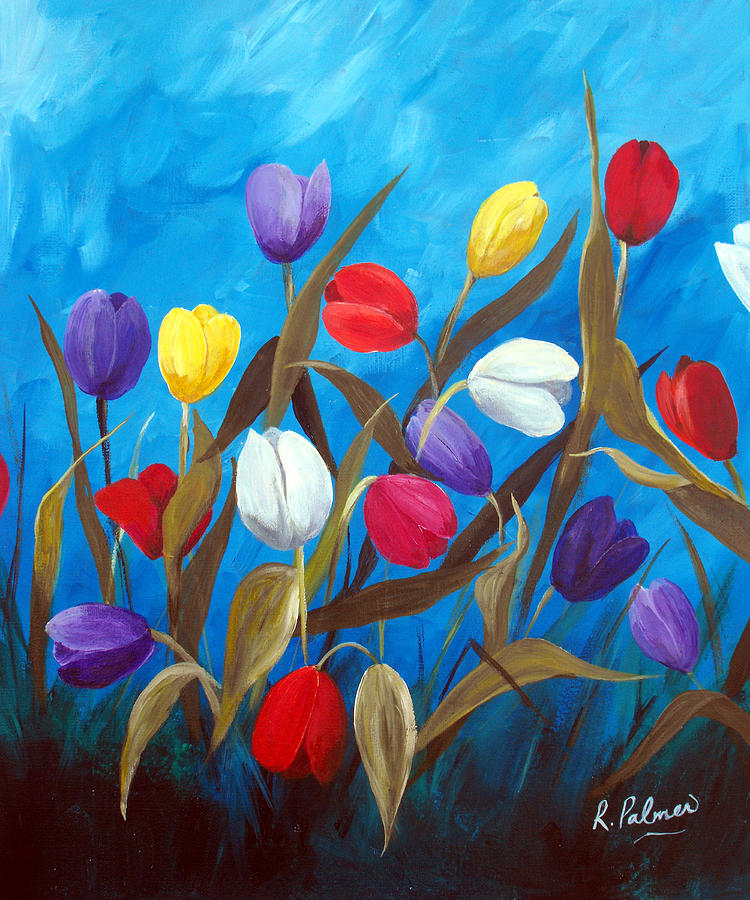 Tulips Galore II Painting by Ruth Palmer - Fine Art America