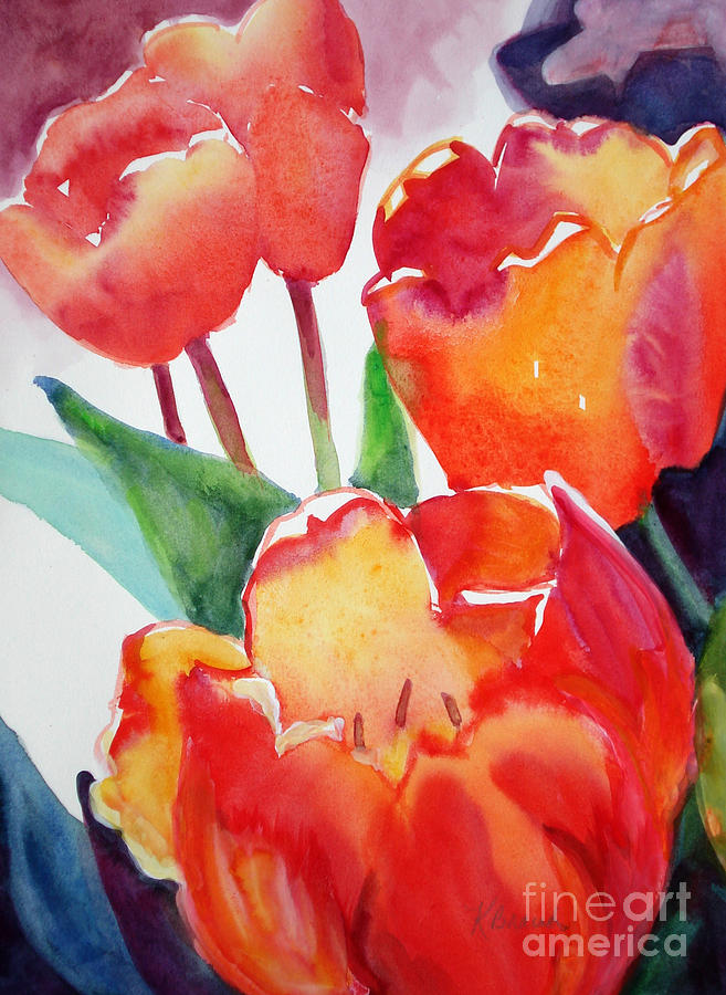 Tulips Grouping Painting by Kathy Braud