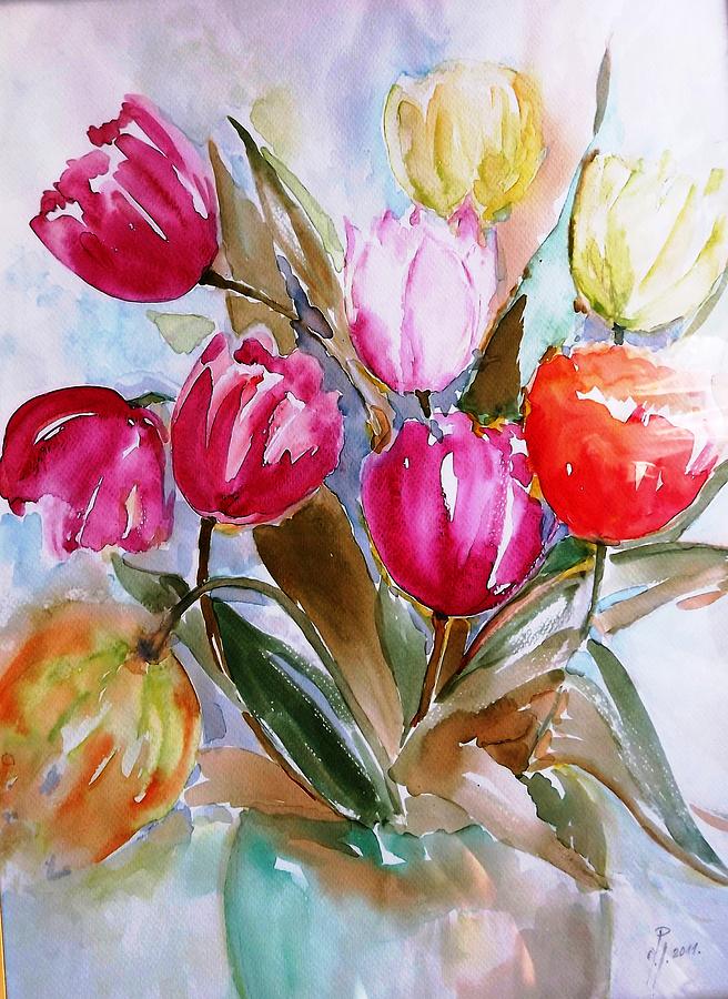 Tulips Painting by Hedwig Pen - Fine Art America