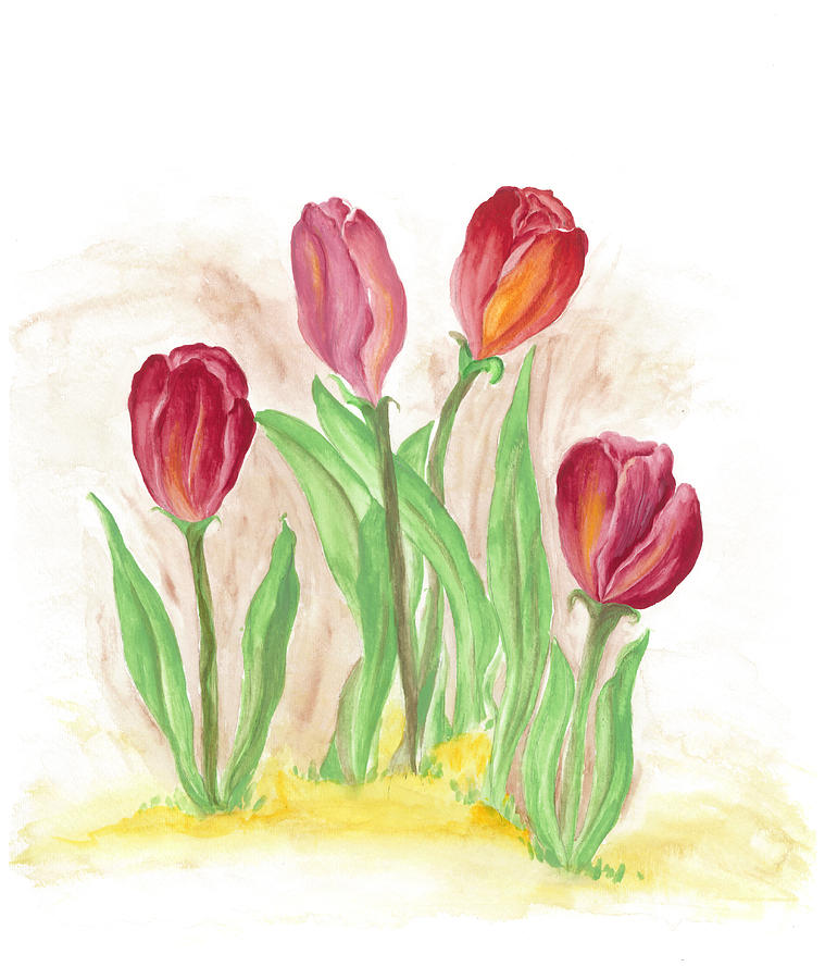 Tulips Painting by Ila Patel - Fine Art America