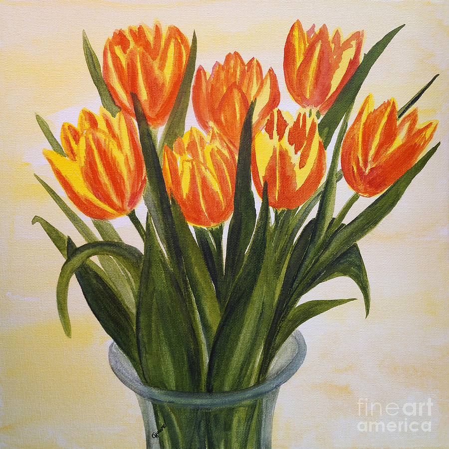 Flower Painting - Tulips in Spring by Christine Huwer
