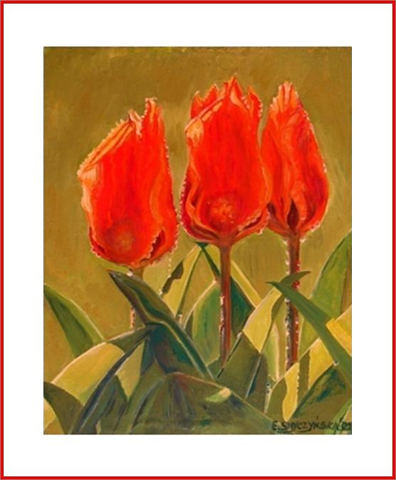 Tulips In The Morning Painting by Ewald Smykomsky at Gallery Cafe of Kathlin Austin Tulips In The Morning Painting by Ewald Smykomsky at Gallery Cafe of Kathlin Austin
