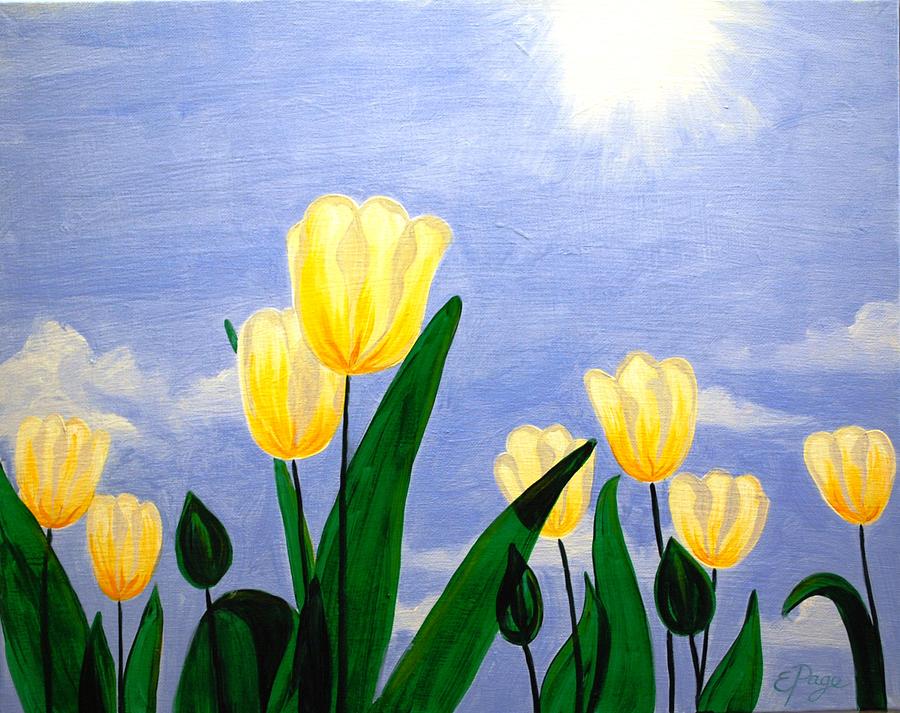 Tulips in the Sun Painting by Emily Page