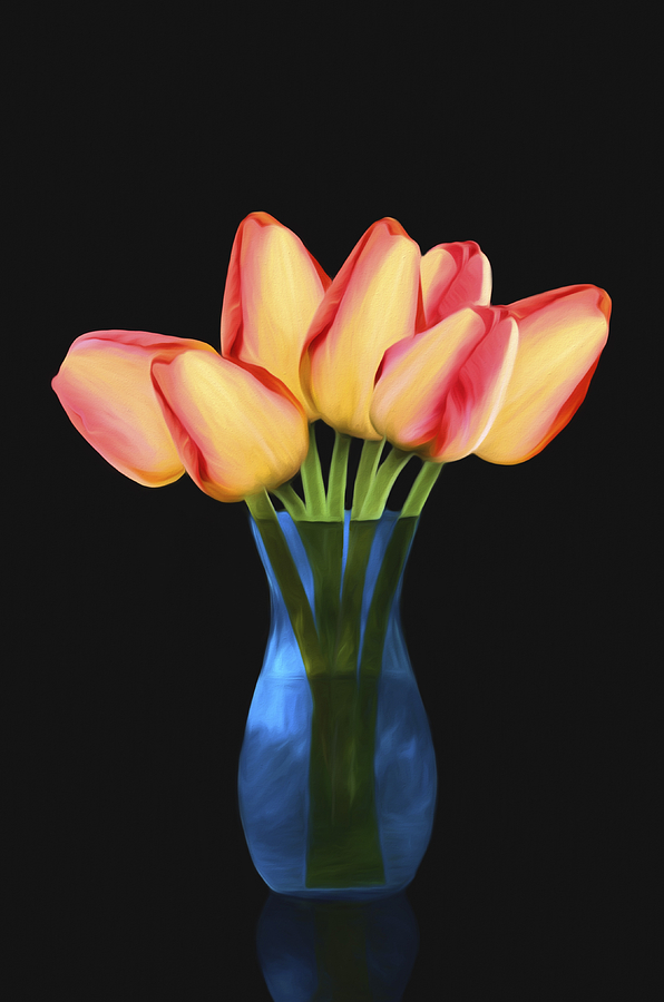 Tulips in Vase Photograph by Steven Michael