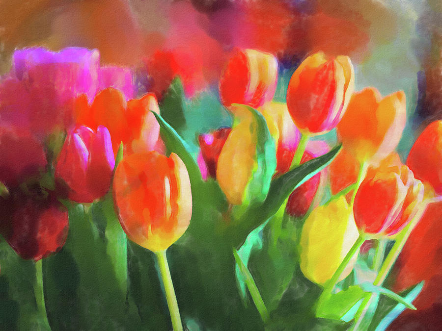 Tulips Joy Painting by Lutz Baar
