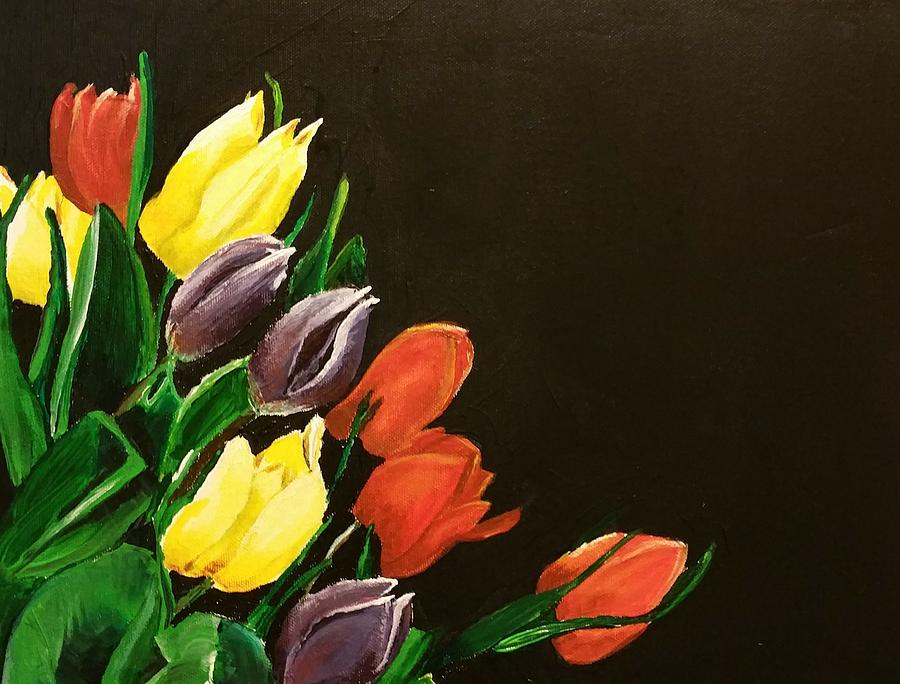 Tulips Painting by Kathlene Melvin
