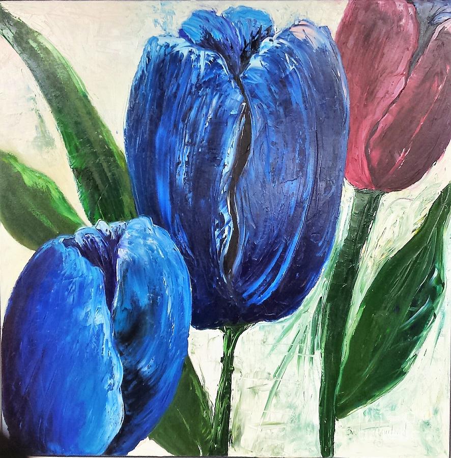 Tulips large Oil flowers Painting by Barbara Haviland