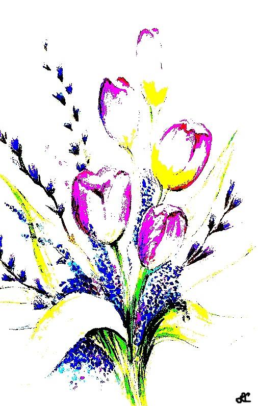 Tulips Painting by Lauries Intuitive