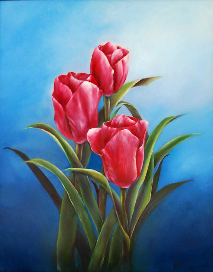 Tulips Painting by Maureen Baker - Fine Art America