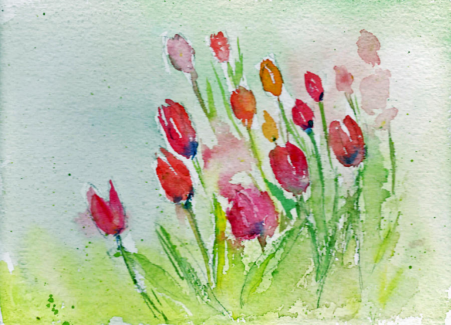 Tulips Painting by Maureen Moore