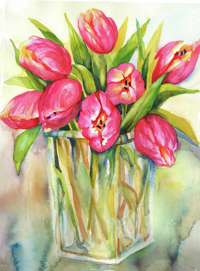 Tulips Painting by Peggy Wilson