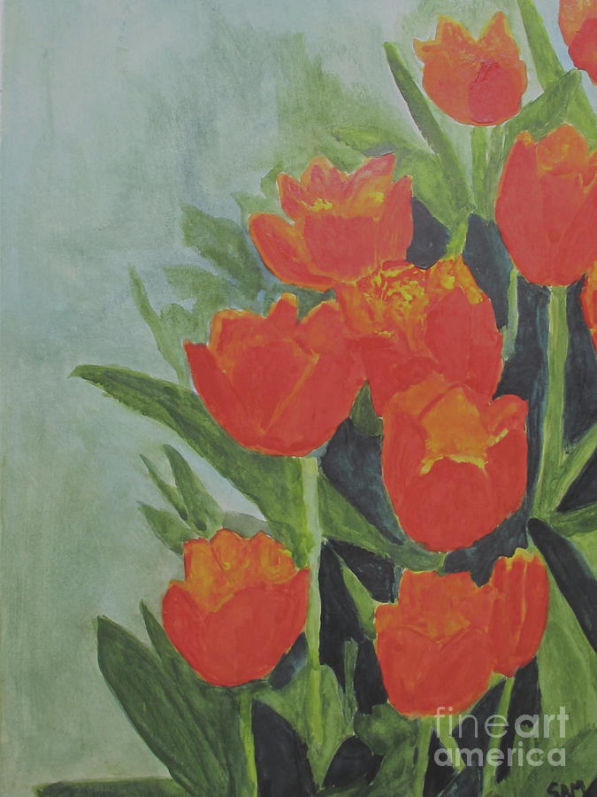 Tulips Painting by Sandy McIntire