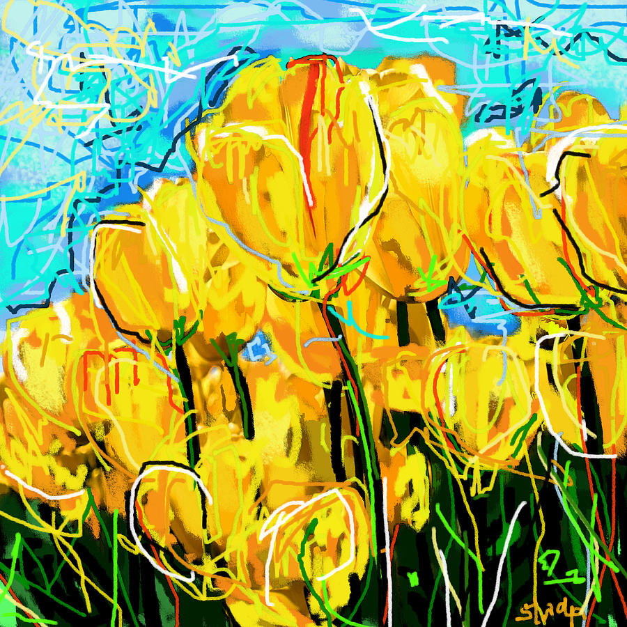Tulips Digital Art by Sladjana Lazarevic