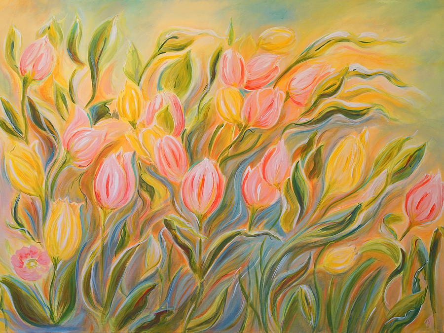 Tulips Painting by Theresa Marie Johnson