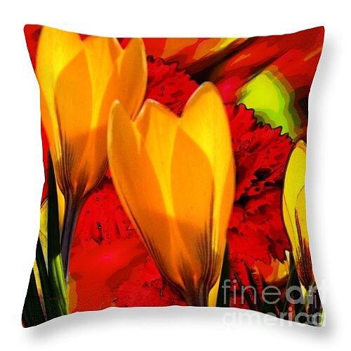 Tulips Throw Pillow Digital Art by Gayle Price Thomas