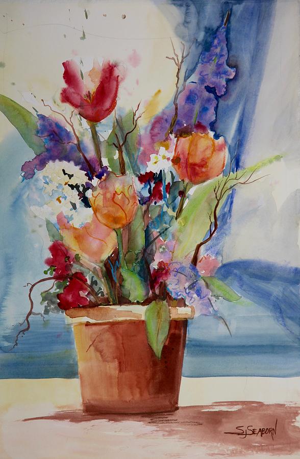 Tulips Workin It Painting by Susan Seaborn
