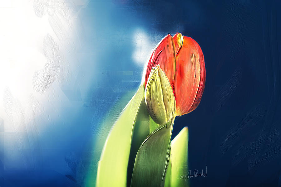 Nature Painting - Tulpe-einzeln.. by Jacqueline Schreiber
