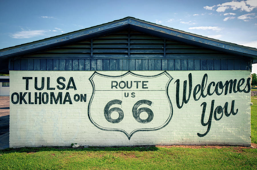 Tulsa Photograph - Tulsa Oklahoma on US Route 66 Welcomes You by Gregory Ballos