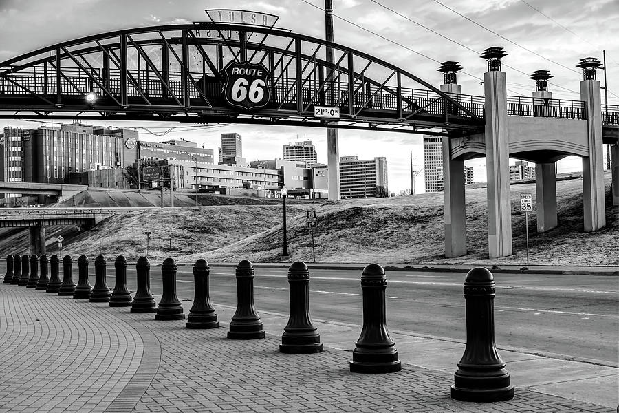 Tulsa Photograph - Tulsa Oklahoma Route 66 - Cyrus Avery Plaza - Black and White by Gregory Ballos