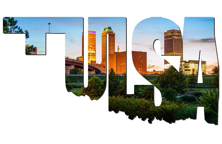 Tulsa Photograph - Tulsa Oklahoma Typographic Letters - Beautiful Tulsa Oklahoma - Central Park by Gregory Ballos