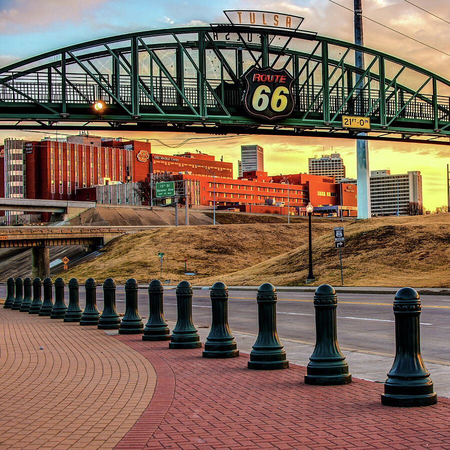 Tulsa Route 66 - Cyrus Avery Plaza - Square Art Photograph by Gregory Ballos