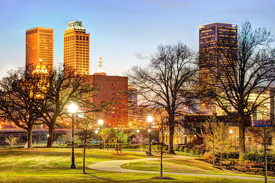 Tulsa Through the Trees Photograph by Gregory Ballos - Fine Art America