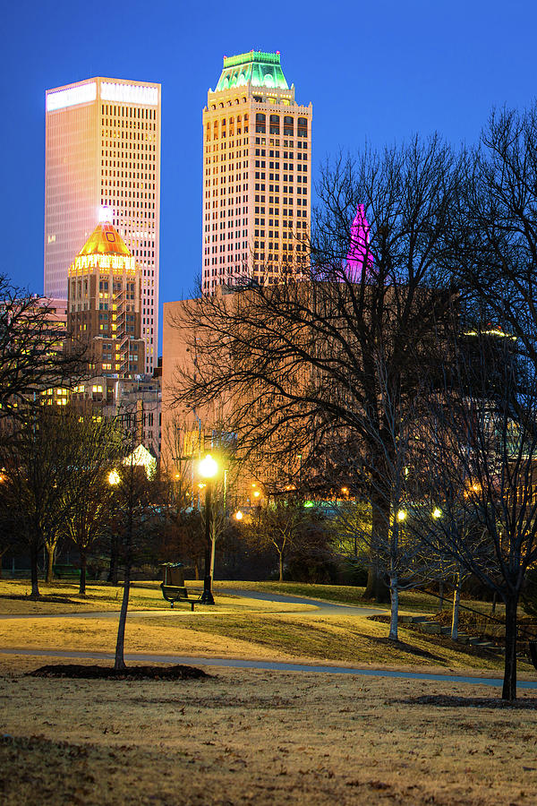 Tulsa Towers from Centennial Park Photograph by Gregory Ballos - Pixels