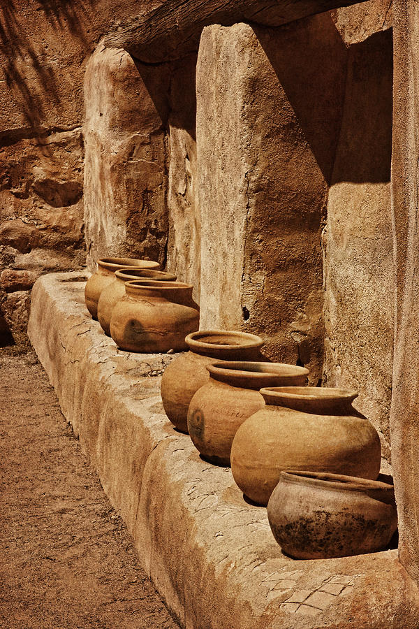 Tumacacori Antique Pots Txt Photograph by Theo OConnor