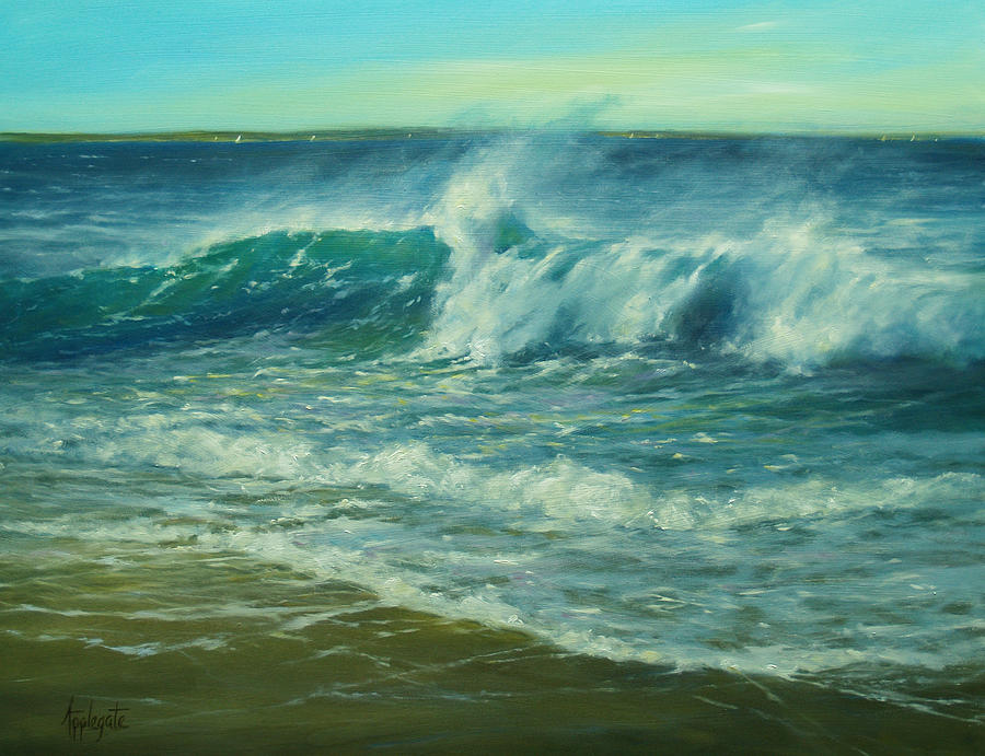 Tumbling Breakers Painting by Barbara Applegate