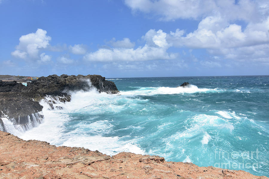 Tumultuous Crashing Waves Near Andicuri Beach in Aruba Photograph by DejaVu Designs