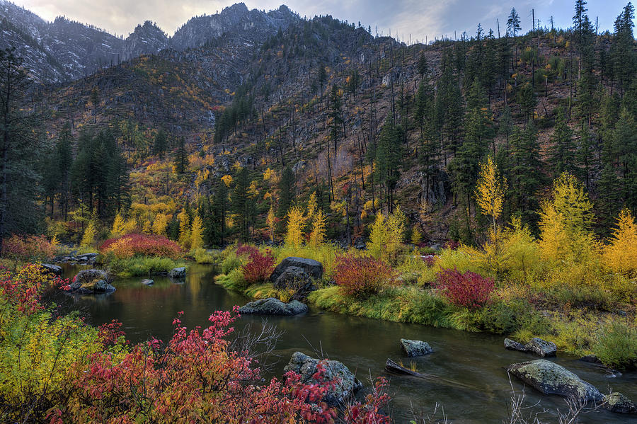 Tumwater Canyon Autumn Spectacle Photograph by Mark Kiver