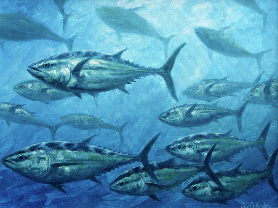 Tuna School Painting by Guy Crittenden