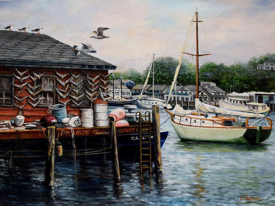 Boat Painting - Tuna Tales by Eileen Patten Oliver