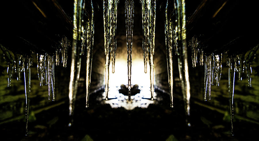 Tunnel Icicles Reflection Digital Art by Pelo Blanco Photo
