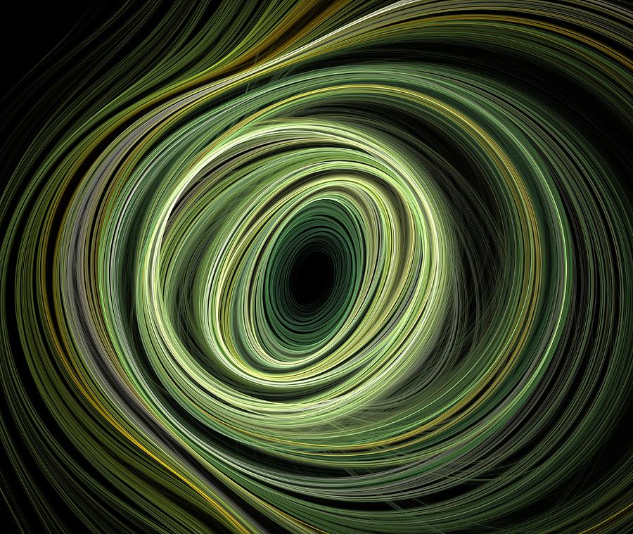 Tunnel Into Infinity. Green Fractal Artwork Photograph by Larissa ...