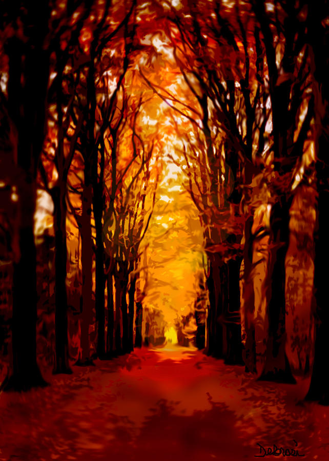 Tunnel Of Fall Painting by Deb Rosier