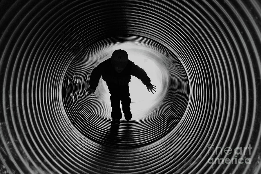 Black And White Photograph - Tunnel Run by Art Kurgin