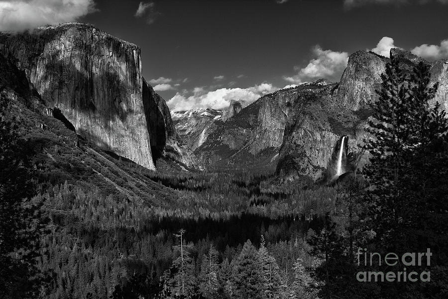 Tunnel View Black and White  Photograph by Brandon Bonafede