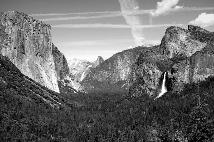 Tunnel View Yosemite B and W Photograph by Joyce Dickens