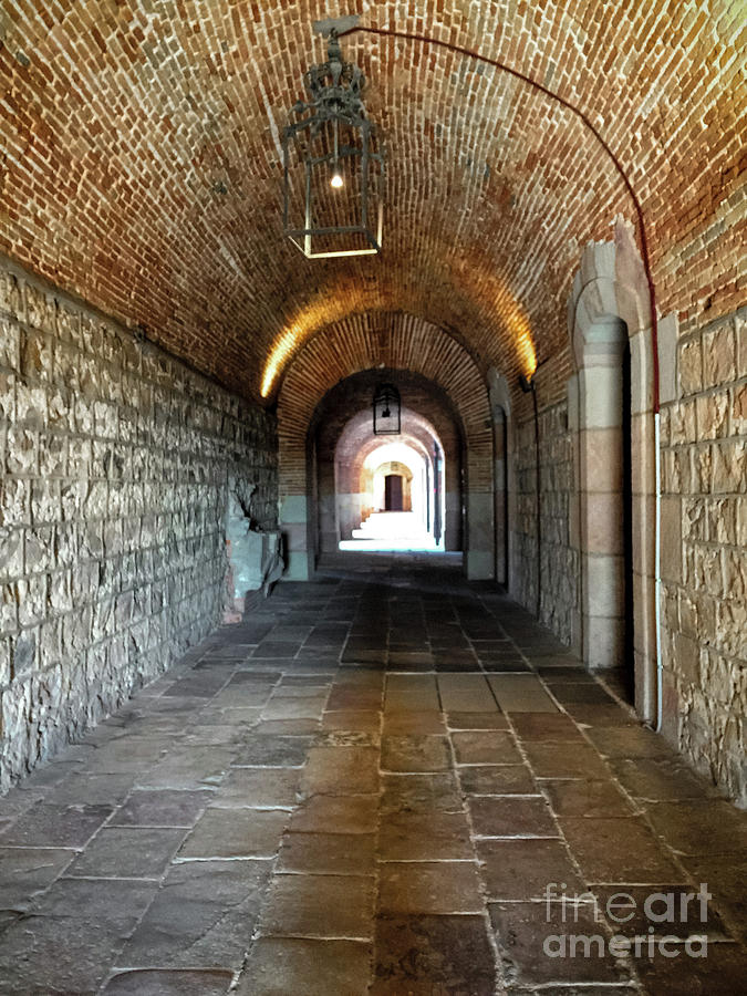 Tunnel Vision  -  Montjuic Castle Barcelona Photograph by Colleen Kammerer