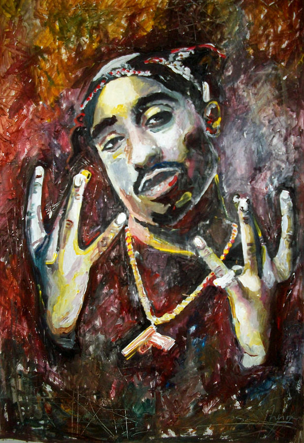 Tupac Painting - Tupac Amaru Shakur by Marcelo Neira